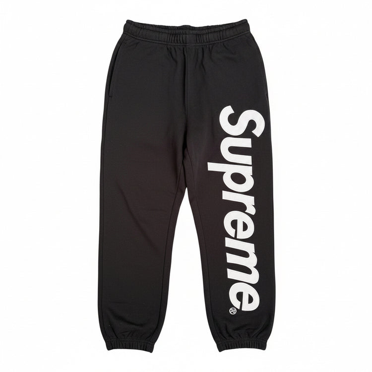 Supreme Satin Logo Joggers | Supreme Satin Appliqué Sweatpants | Supreme Premium Streetwear Joggers | Supreme Embroidered Satin Joggers | Supreme Classic Black Satin Joggers|